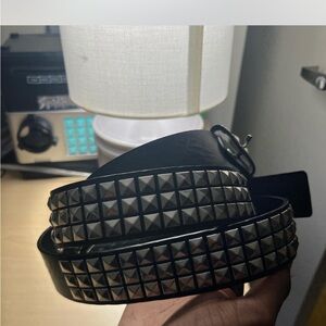 Men's Black Studded Belt 2000s Y2K style